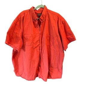 C.E. Schmidt Workwear Mens 4X Red Cotton Short‎ Sleeve Button Up Shirt Big Tall